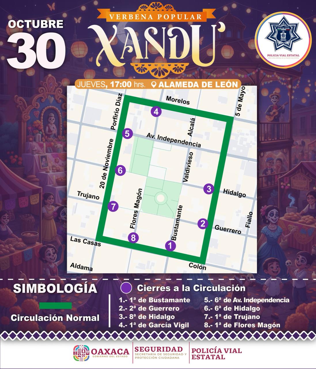 Alista Policía Vial Estatal dispositivo por la Verbena Popular Xandú de este jueves