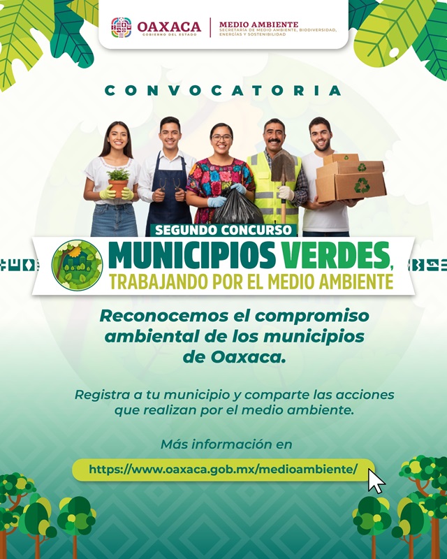 Emite Secretaría de Medio Ambiente Convocatoria del Segundo Concurso de Municipios Verdes