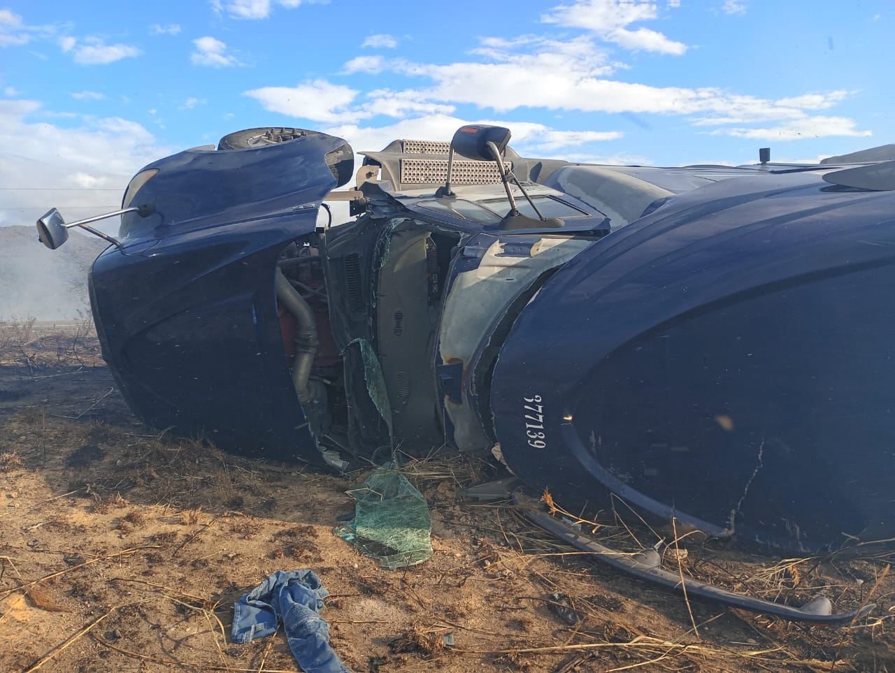 Atiende Bomberos de Oaxaca volcadura de tráiler en tramo La Venta-La Ventosa