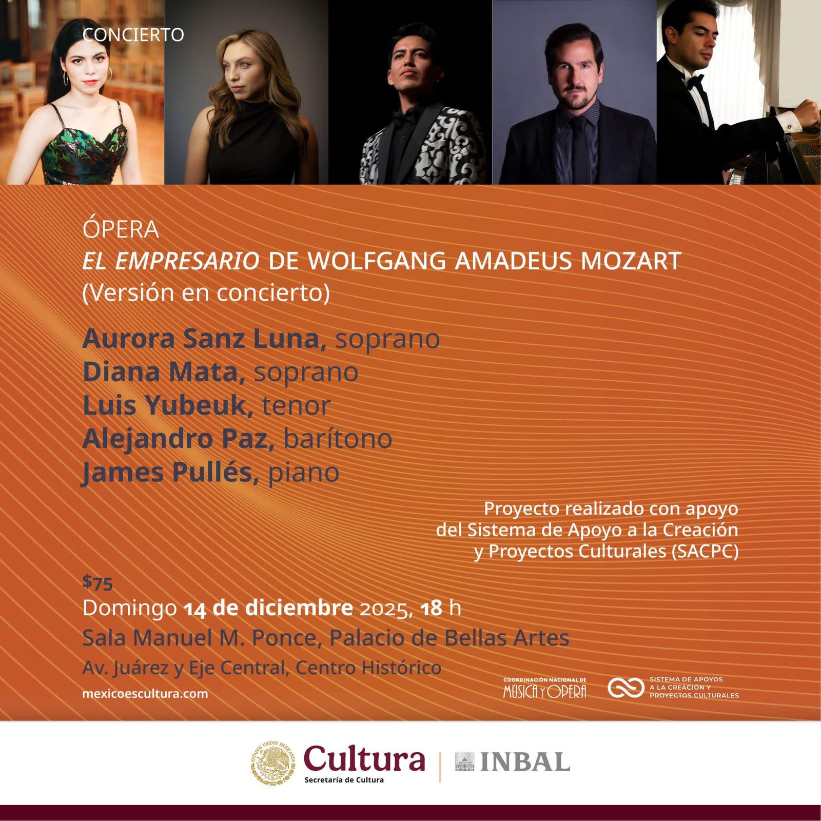 Presentarán la ópera El empresario de Mozart en versión para concierto