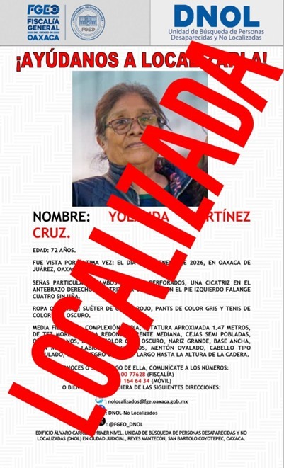 Regresan con sus familias cuatro mujeres reportadas como no localizadas en distintas regiones de Oaxaca: FGEO