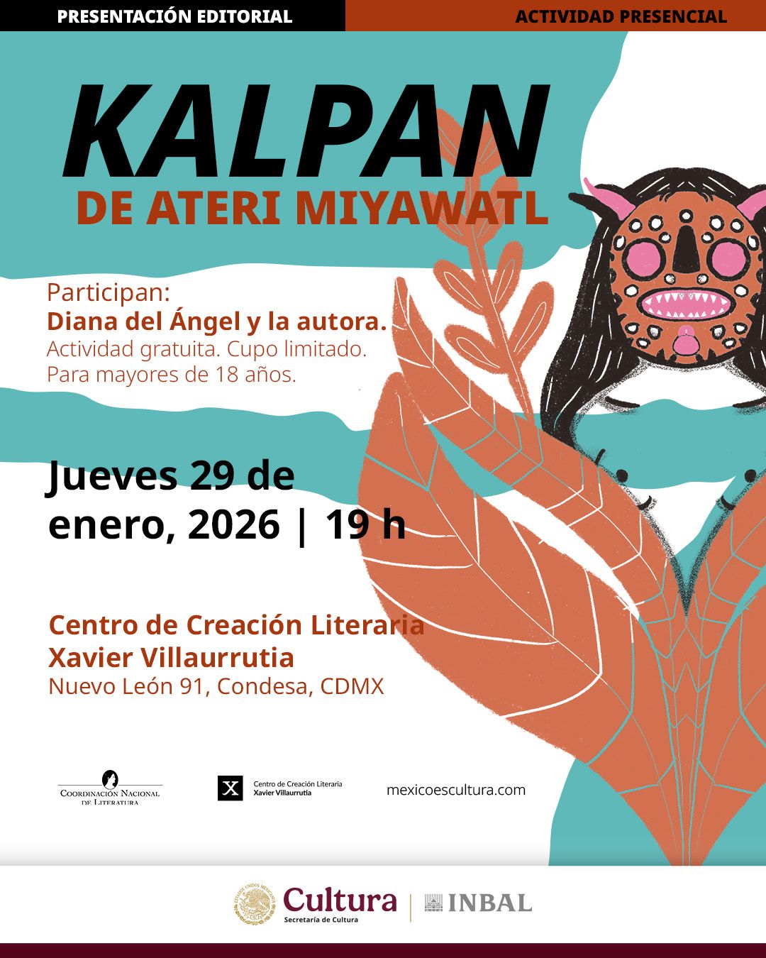 Presentarán el libro Kalpan, de Ateri Miyawatl, que reúne poemas en náhuatl y español