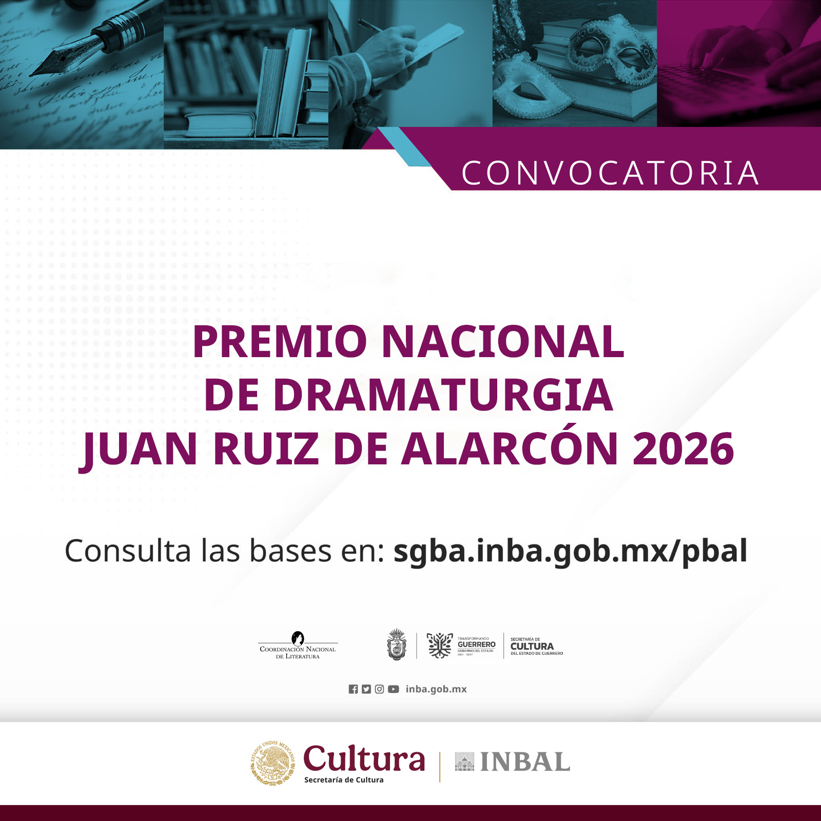 Convocan al Premio Nacional de Dramaturgia Juan Ruiz de Alarcón