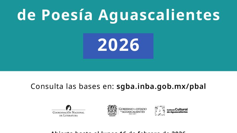 Premio poesía Aguscalientes INBAL 2026