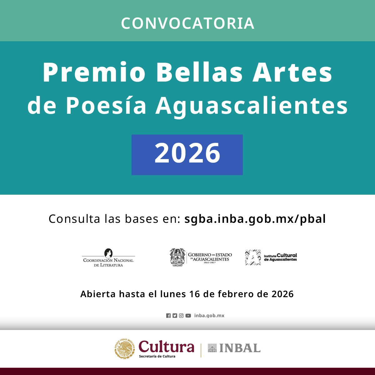 Abren convocatoria del Premio Bellas Artes de Poesía Aguascalientes 2026