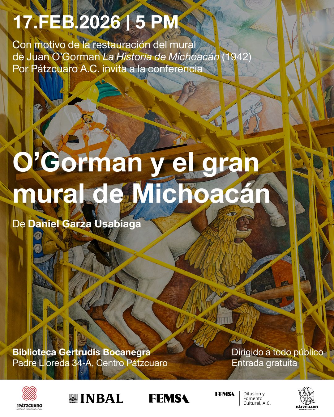 Concluyó INBAL la restauración del mural La historia de Mechoacán de Juan O`Gorman