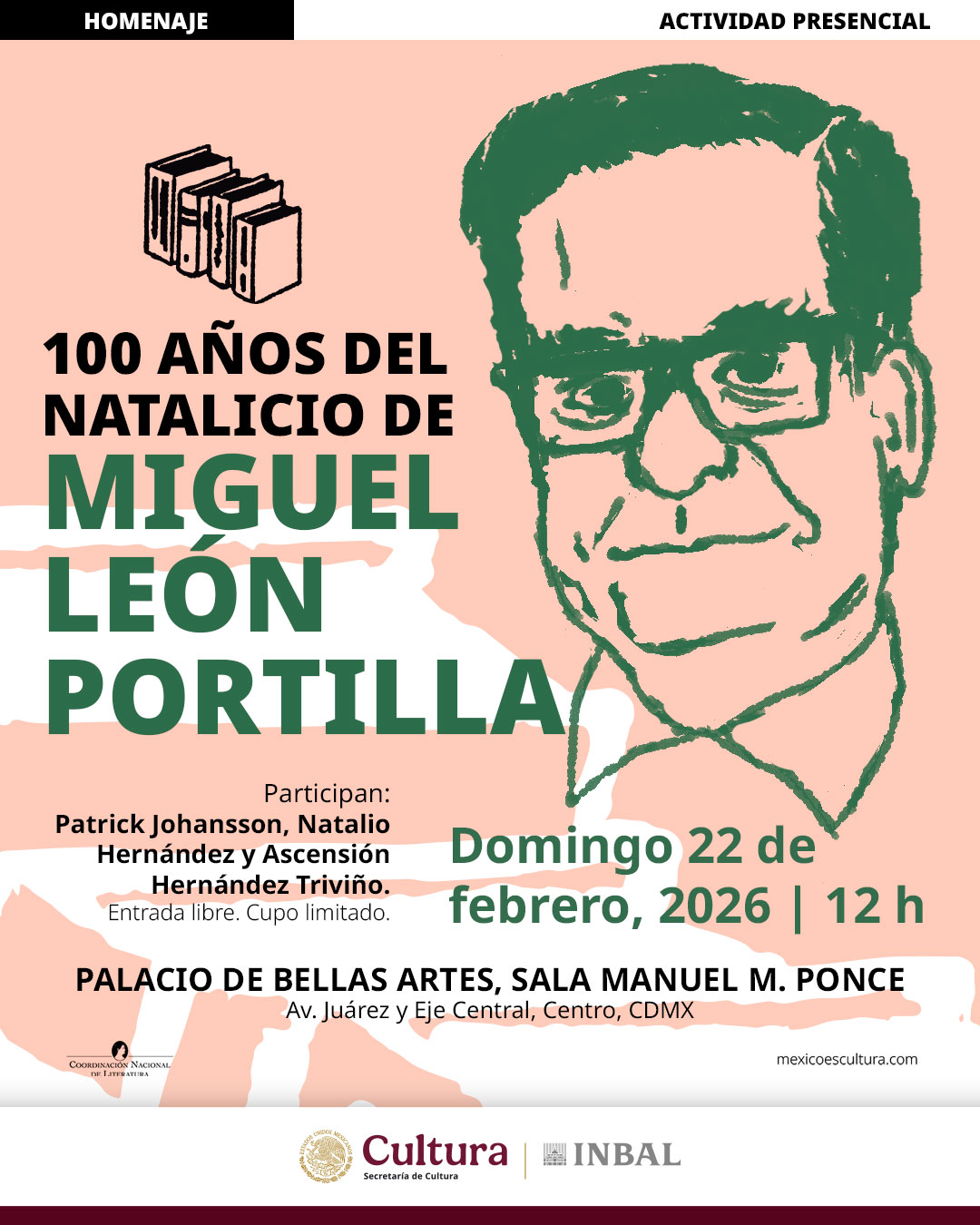 Rinde INBAL homenaje a Miguel León-Portilla en el centenario de su natalicio