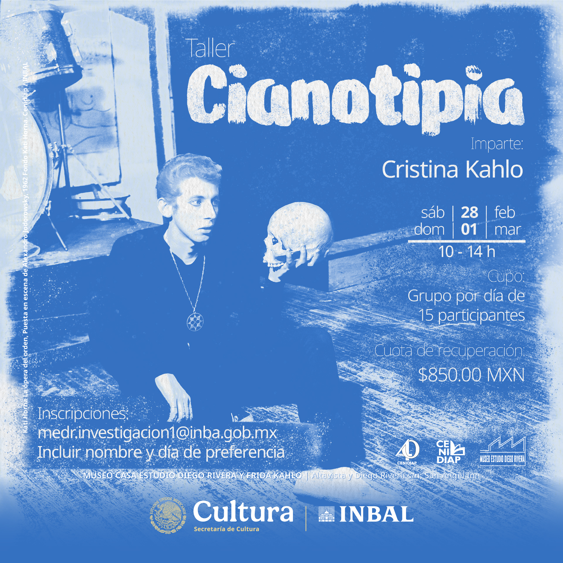 Impartirá fotógrafa Cristina Kahlo taller de cianotipia en el Museo Casa Estudio Diego Rivera y Frida Kahlo