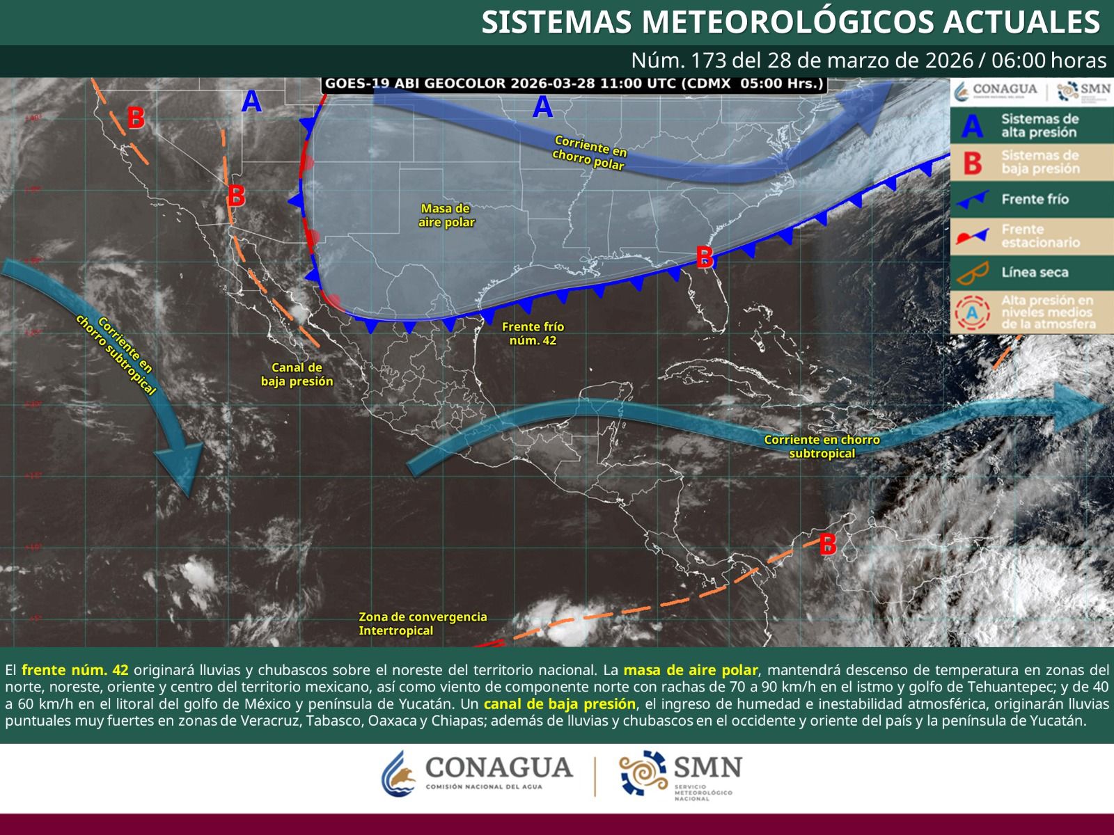 Prevén lluvias y evento de norte en Oaxaca por ingreso de Frente Frío 42