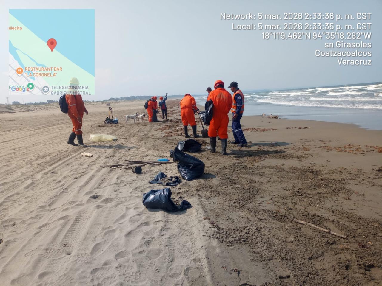 Coordina Gobierno de México acciones para atender presencia de hidrocarburo en playas del Golfo de México