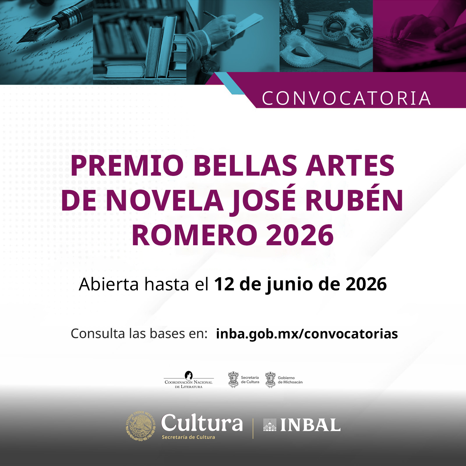 Abren la convocatoria del Premio Bellas Artes de Novela José Rubén Romero 2026