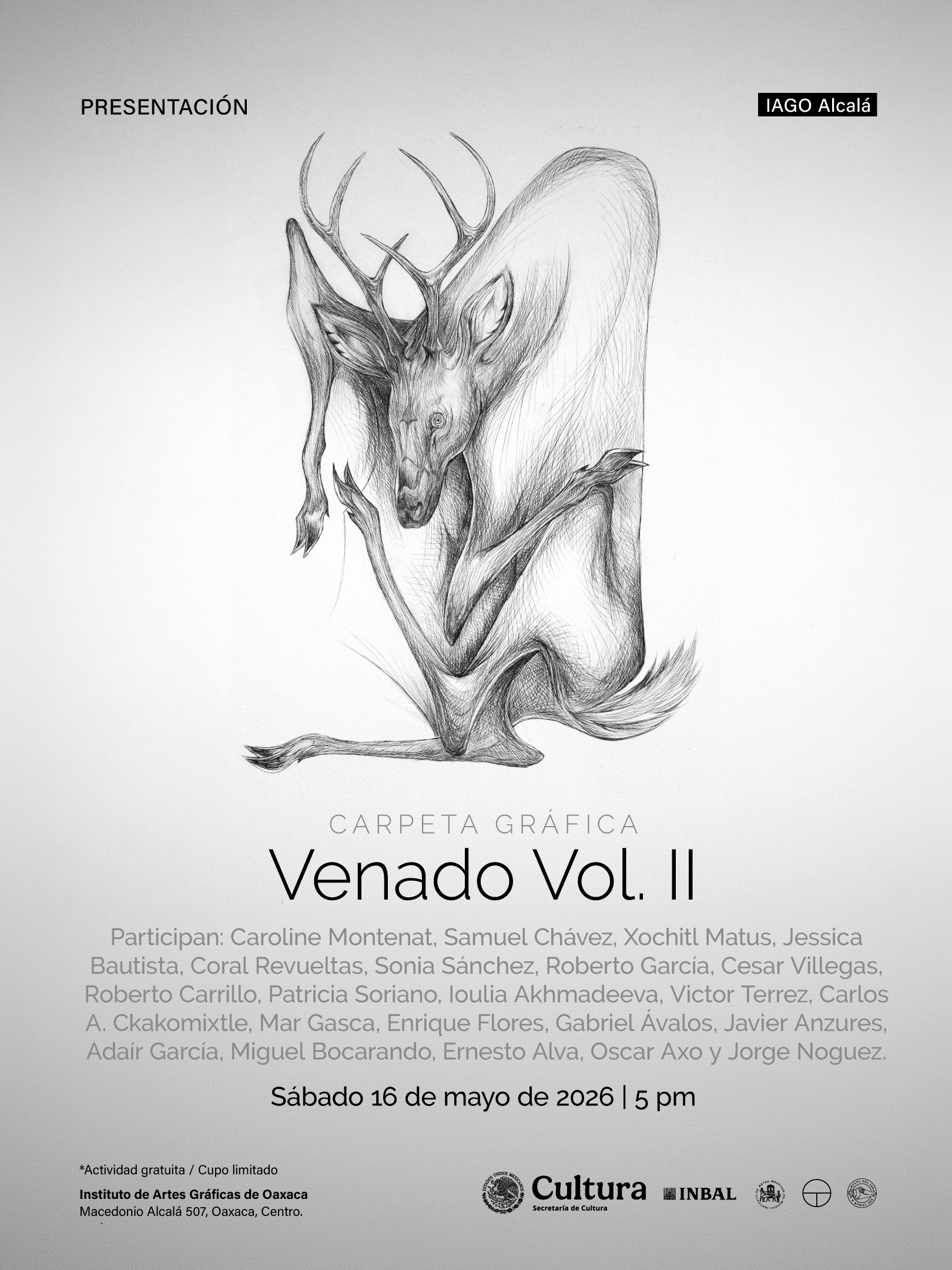 Presentarán en el IAGO la nueva edición de la Carpeta Gráfica Venado
