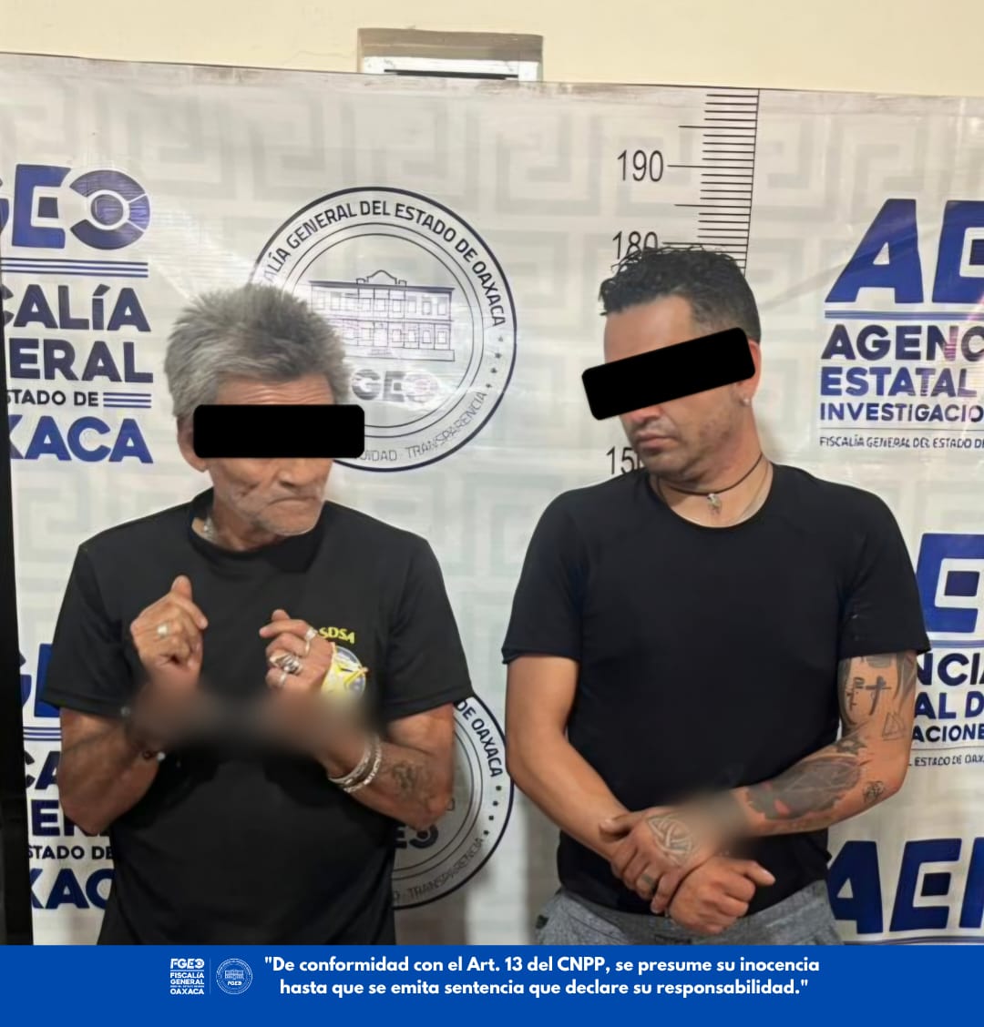 Cateo en Etla deja dos detenidos; Fiscalía de Oaxaca asegura drogas y arma de fuego
