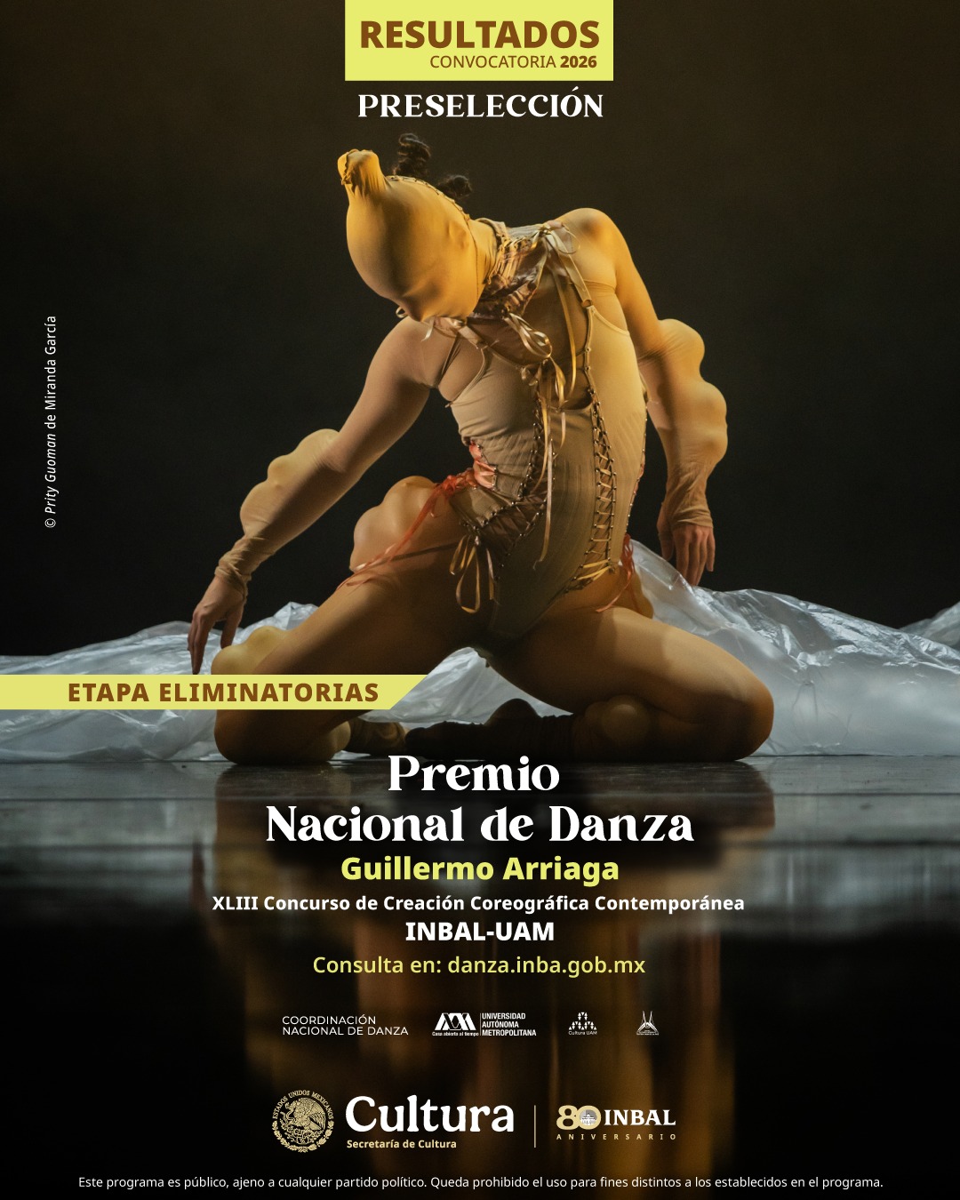 Anuncian los proyectos preseleccionados del Premio Nacional de Danza Guillermo Arriaga 2026