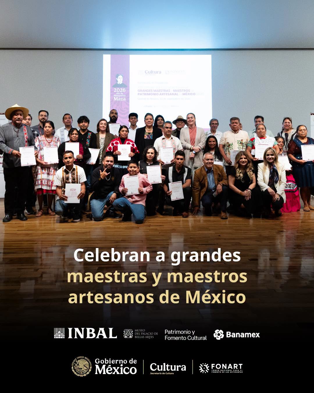 Entregan premios de la XIII edición del Concurso Nacional Grandes Maestras y Maestros del Patrimonio Artesanal de México