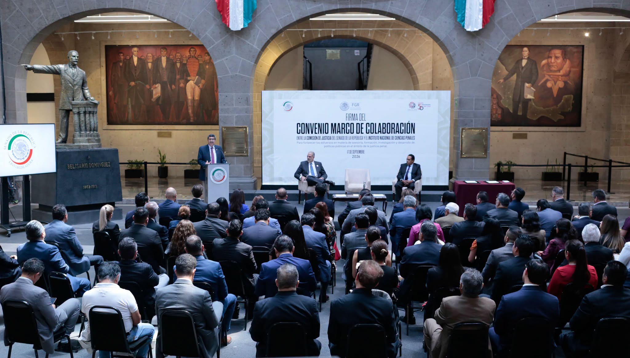Firma Comisión de Justicia Convenio Marco con el Instituto Nacional de Ciencias Penales