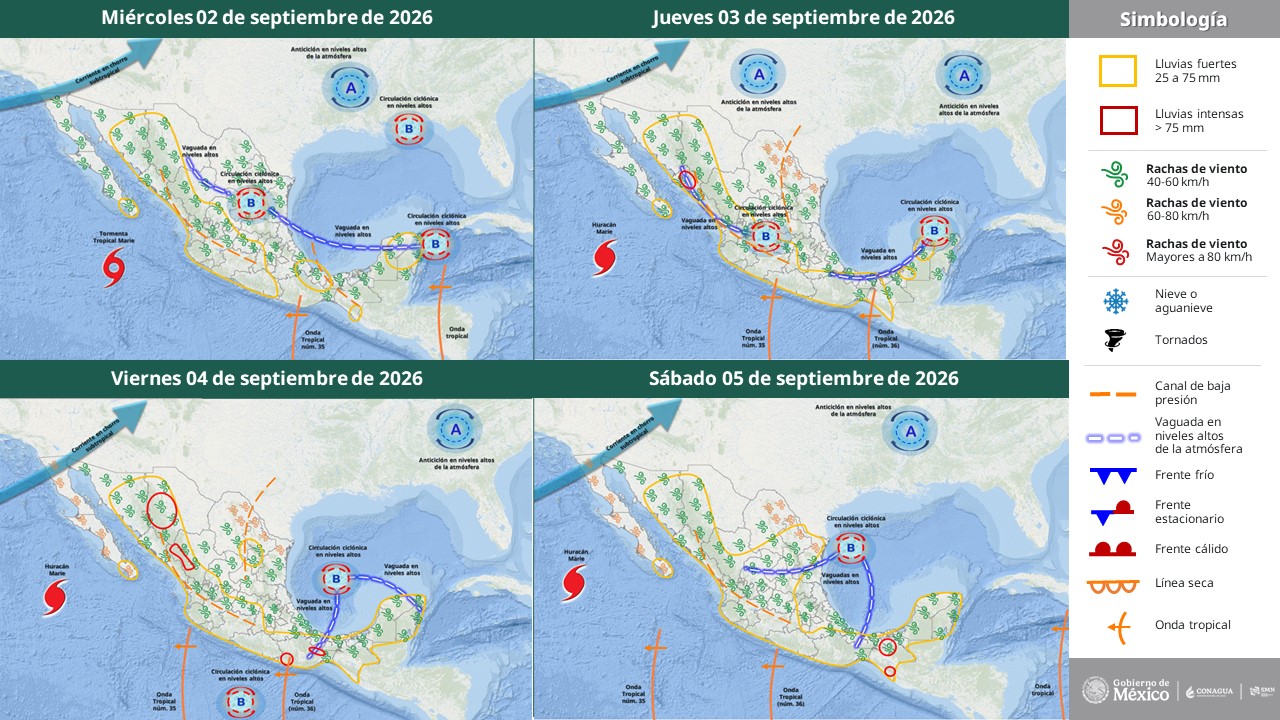 En las próximas horas se lluvias muy fuertes en estados del país