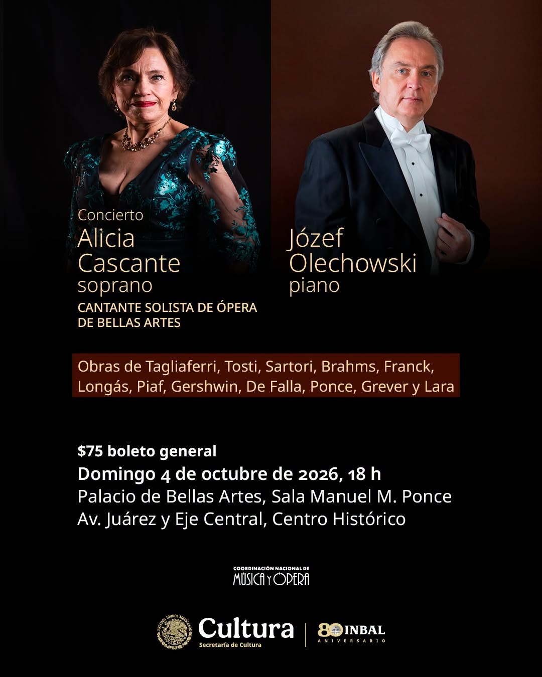 Recorren Alicia Cascante y Józef Olechowski distintas épocas y lenguajes musicales