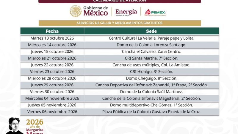 Calendario de atención