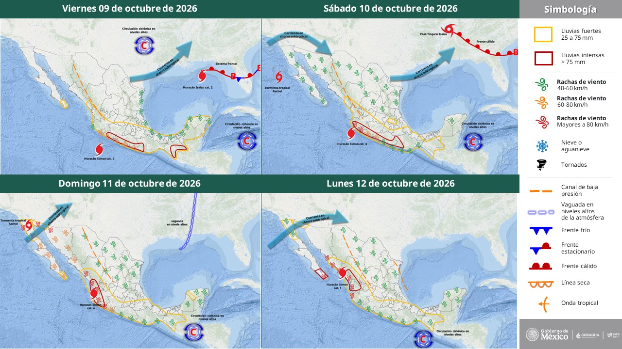 Esta noche “Simón” se intensificó a Huracán categoría 1 en la escala Saffir-Simpson
